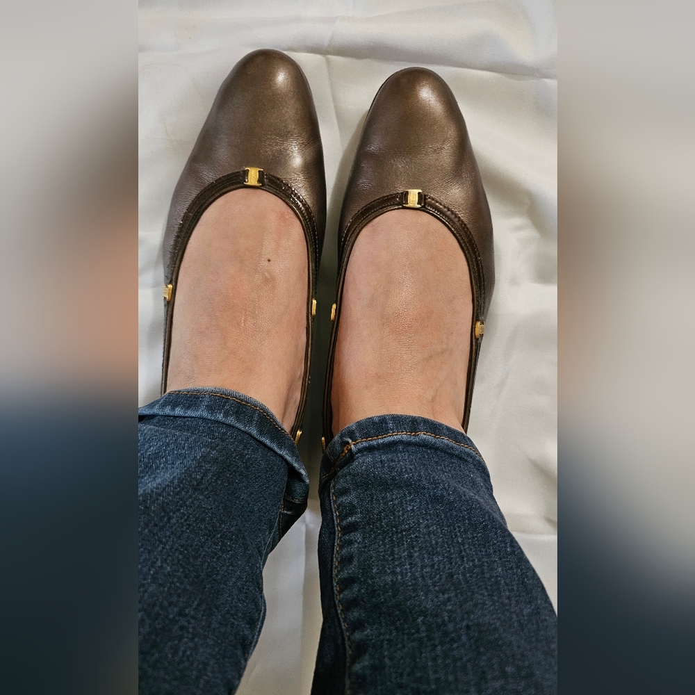 Salvatore Ferragamo Brown Loafers with Metal Accent